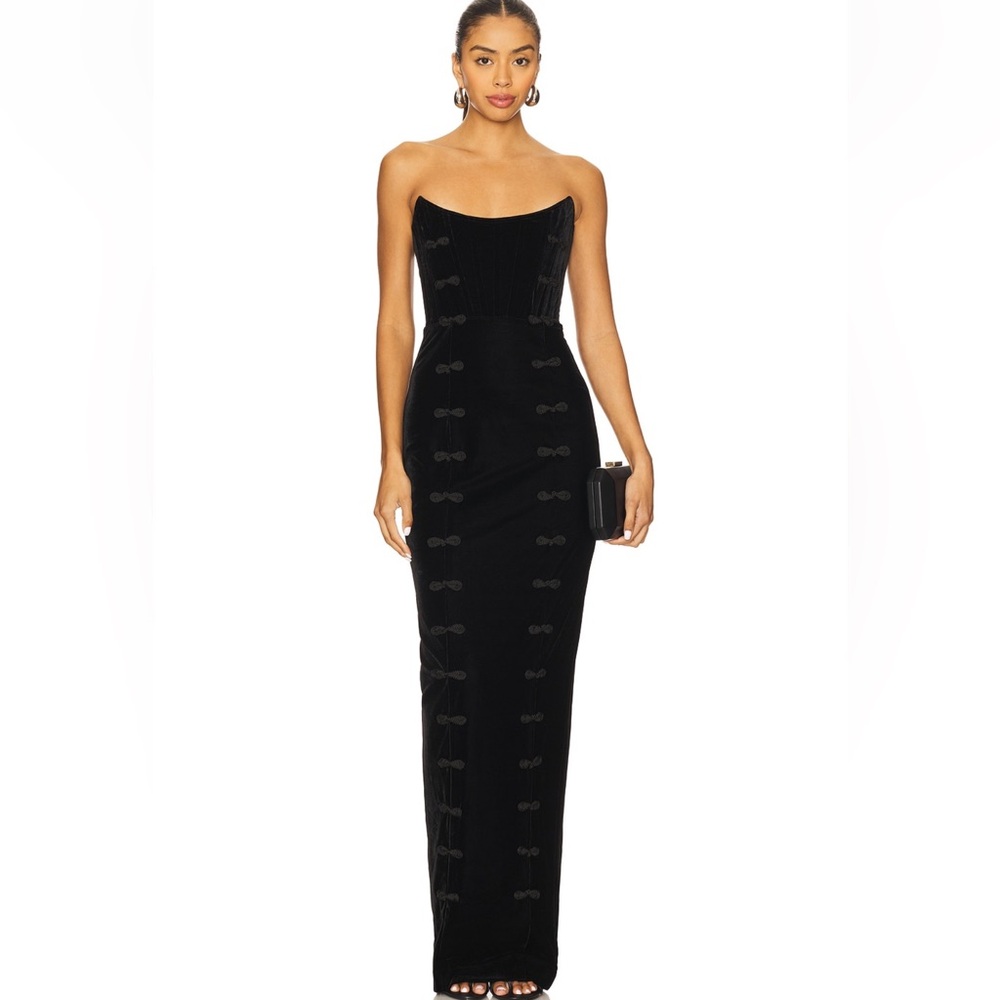 Vesper Velvet Gown in Black SAU LEE